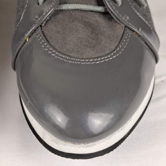 J Renee MacKenna Size 8M Gray Patent Flannel and Suede Lace Up Sneakers NWT - Picture 5 of 13